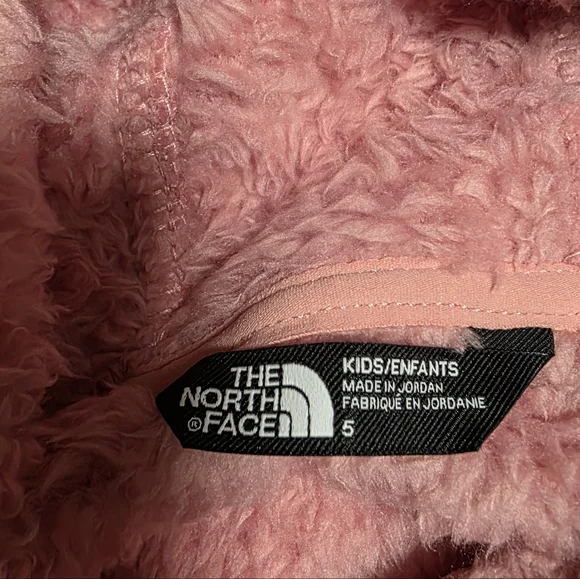 Girls' Size 5 The North Face Kids Pink Fleece Hoodie Sweater - Picture 7 of 12